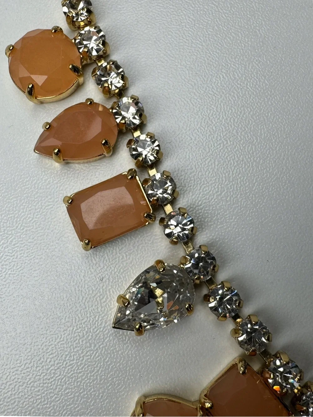 Kate Spade Statement Necklace Apricot Peach 12 KT  Gold Plated Secret Garden 18